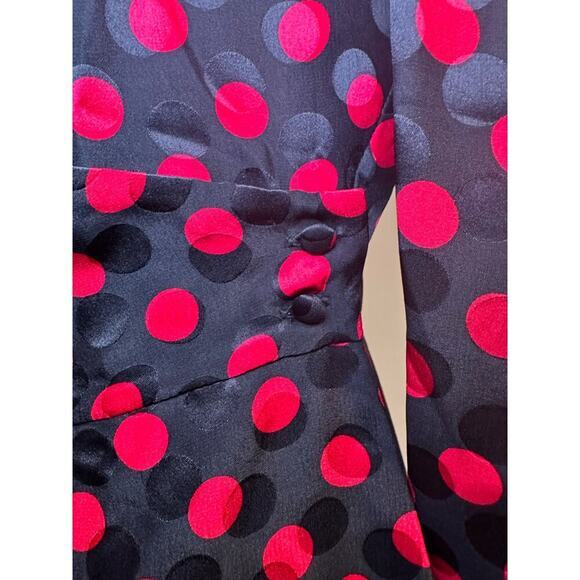 RE/DONE Sz M 80s Wrap Jacquard 100% Silk Polka Dot Mini Dress NWT‎ long sleeve - Picture 8 of 13